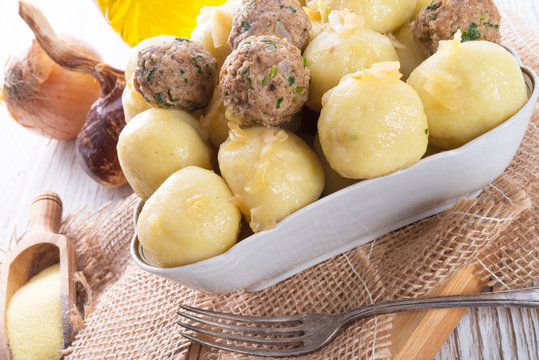 dumplings with meatball