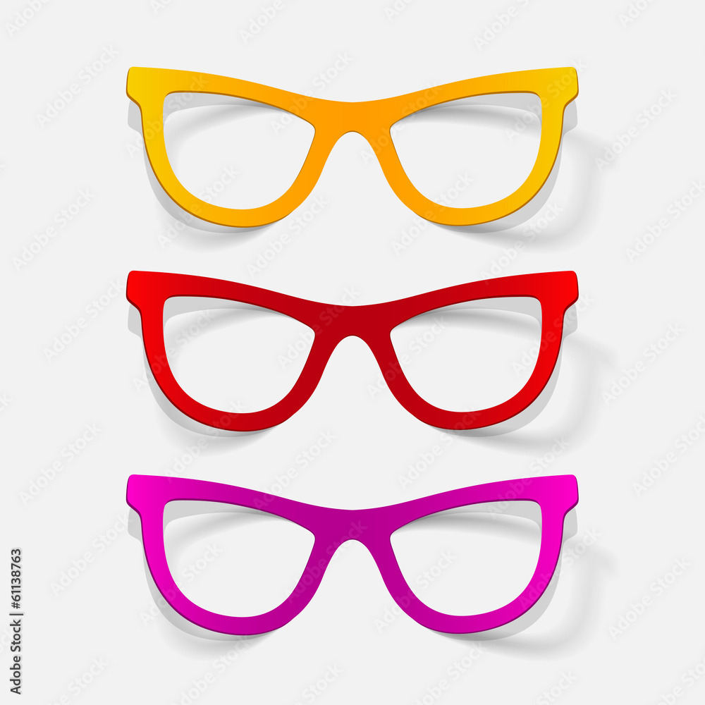 Poster realistic design element: glasses