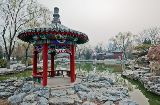 small pavilion in Ritan Park, Chaoyang District, Beijing, China