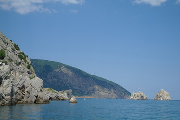 Fototapeta na wymiar Rocky coast of Black sea, Ukraine.
