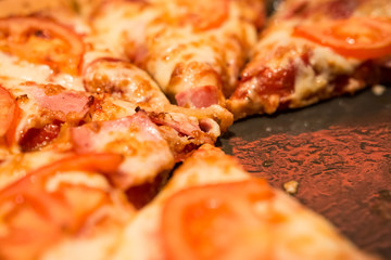 Pizza Missing A Piece Close Up Details