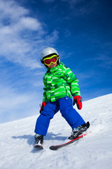 Fototapeta na wymiar A photo of a junior skier