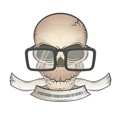 hacker gefahr totenkopf banner