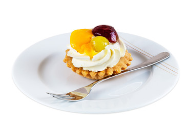 Sweet cupcake with fruits