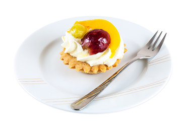 Sweet cupcake with fruits
