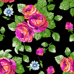 Beautiful Classic roses ~ seamless background