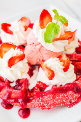 Strawberry waffle