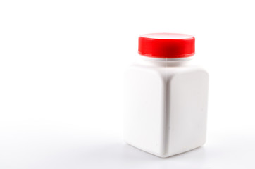 medicine bottle isolated white background