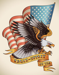 Eagle-spirit old-school tattoo