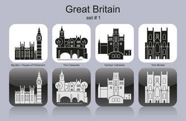 Fototapeta premium Icons of Great Britain
