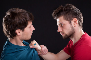 Angry man threatening