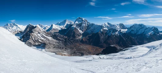 Küchenrückwand glas motiv Himalaya Panoramablick auf den Himalaya vom Gipfel des Mera