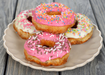 Donut with pink icing