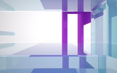 Abstract interior of colored glass