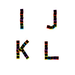 Fototapeta na wymiar letters with colorful polaroids