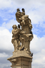 Statue of St. Anne. Charles Bridge in Prague.