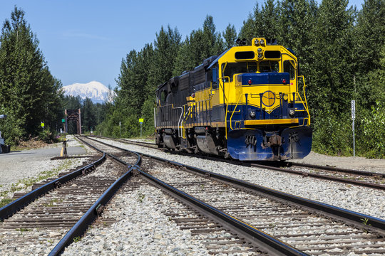Diesel locomootive at Talkeetna in Alaska