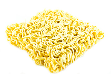 instant noodles on white background