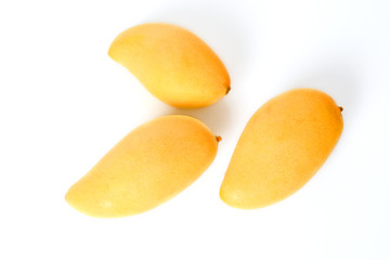 Three ripe golden mangoes