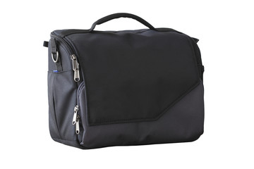 Shoulder canvas camera isolated on white background