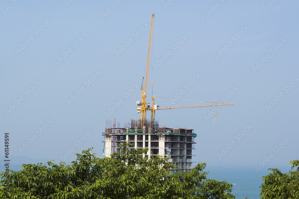 Wall mural power plant construction