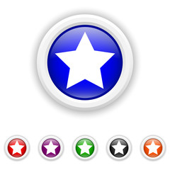 Favorite  icon - six colours set vector