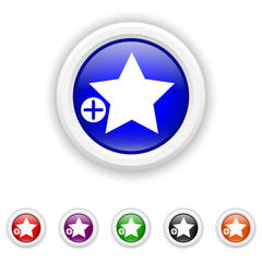 Add to favorites icon - six colours set vector