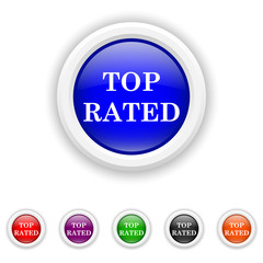 Top rated  icon - six colours set vector