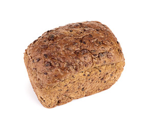whole grain bread isolated on white background