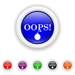 Oops icon - six colours set vector