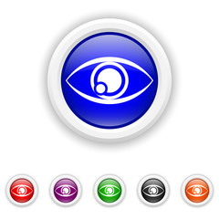 Eye icon - six colours set vector