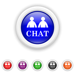 Chat icon - six colours set vector