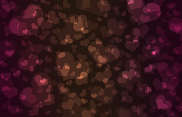 Shiny hearts bokeh light Valentine's day background