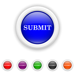 Submit icon - six colours set vector