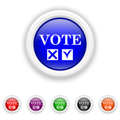 Vote icon - six colours set vector