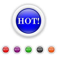 Hot icon - six colours set vector