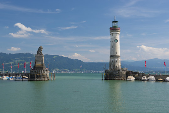 The entrance of the Port of Lindau
