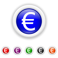 Euro icon - six colours set vector