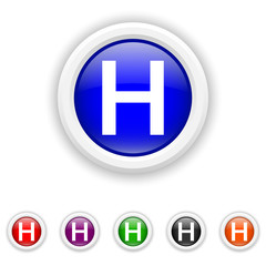 Hospital icon - six colours set vector