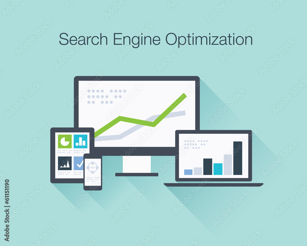 Canvas Prints search engine optimization flat icon illustration vector concept