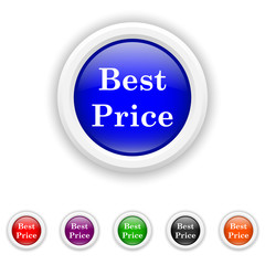 Best price icon - six colours set vector