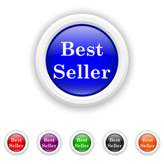 Best seller icon - six colours set vector