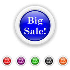 Big sale icon - six colours set vector