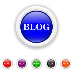 Blog icon - six colours set vector