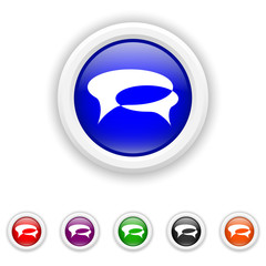 Chat bubbles icon - six colours set vector