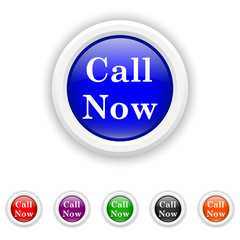 Call now icon - six colours set vector