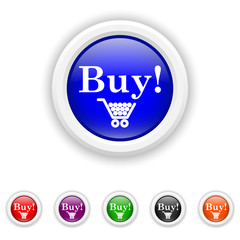 Buy icon - six colours set vector