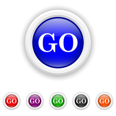 GO icon - six colours set vector