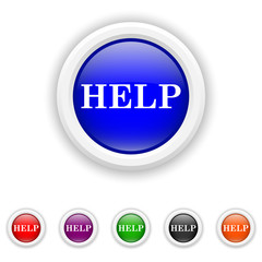 Help icon - six colours set vector
