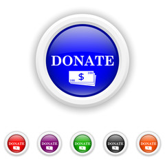 Donate icon - six colours set vector